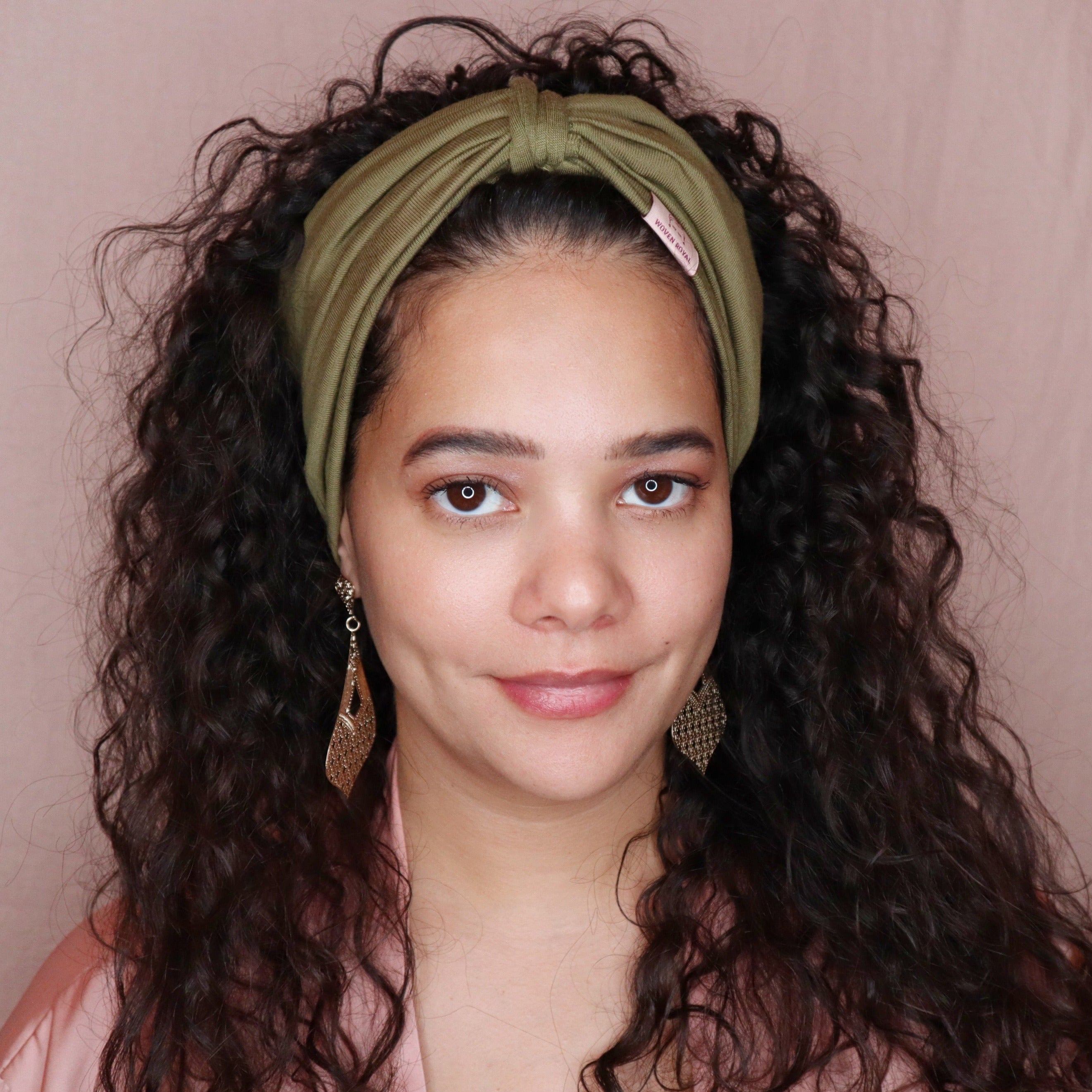 Olive Anacaona Afrona in Headband -Simplify your curly hair routine and keep your curls healthy and intact with the satinlined Afrona - Curly Hair Product