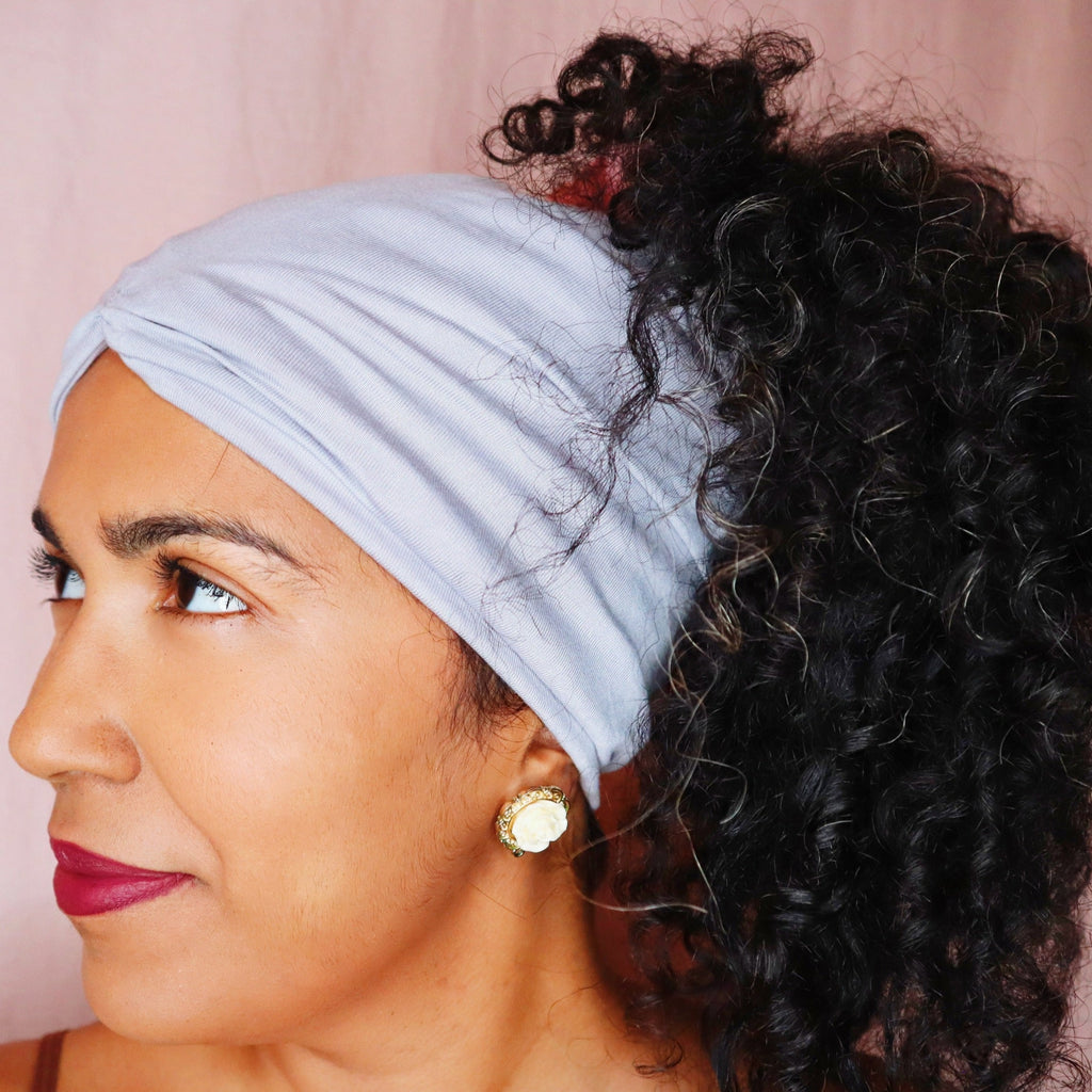 Silver Anacaona Afrona open crown - Satin lined hat - Curly Hair products - Hat for curly hair - replace your bonnets, head wraps and satin pillow with the Afrona.