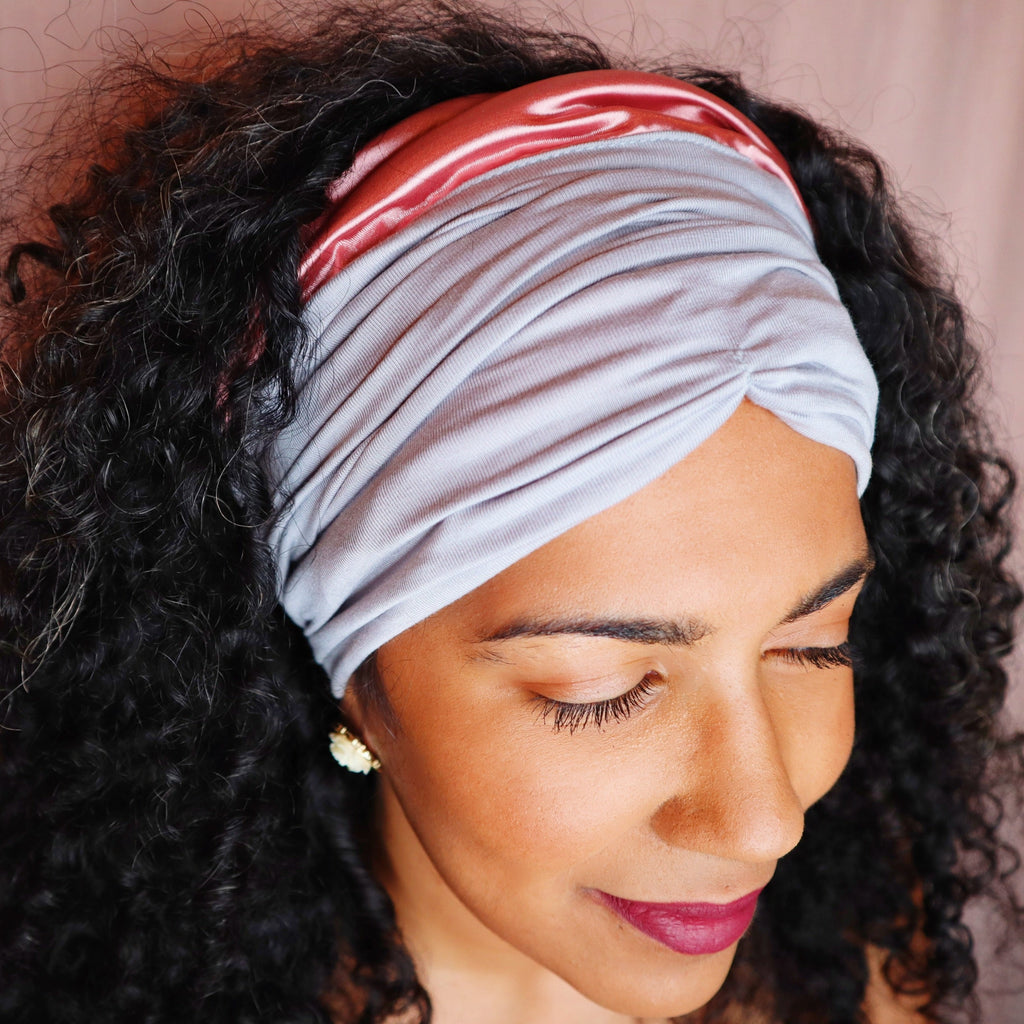 Silver Anacaona Afrona Headband - Satin-lined - Curly Hair Products