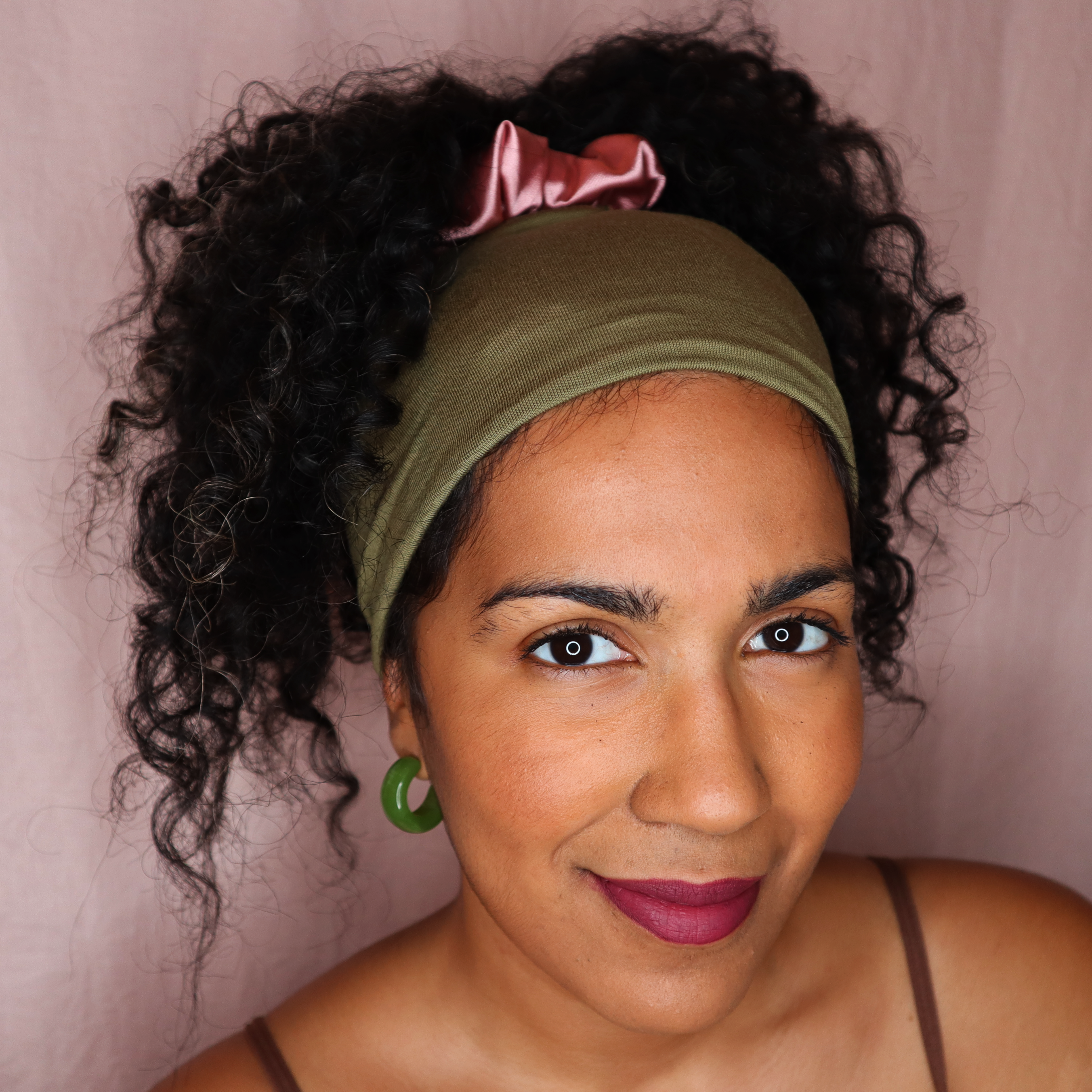 Olive Mirabal Afrona in Open Crown - Satin lined hat - Curly Hair products - Hat for curly hair - replace your bonnets, head wraps and satin pillow with the Afrona.