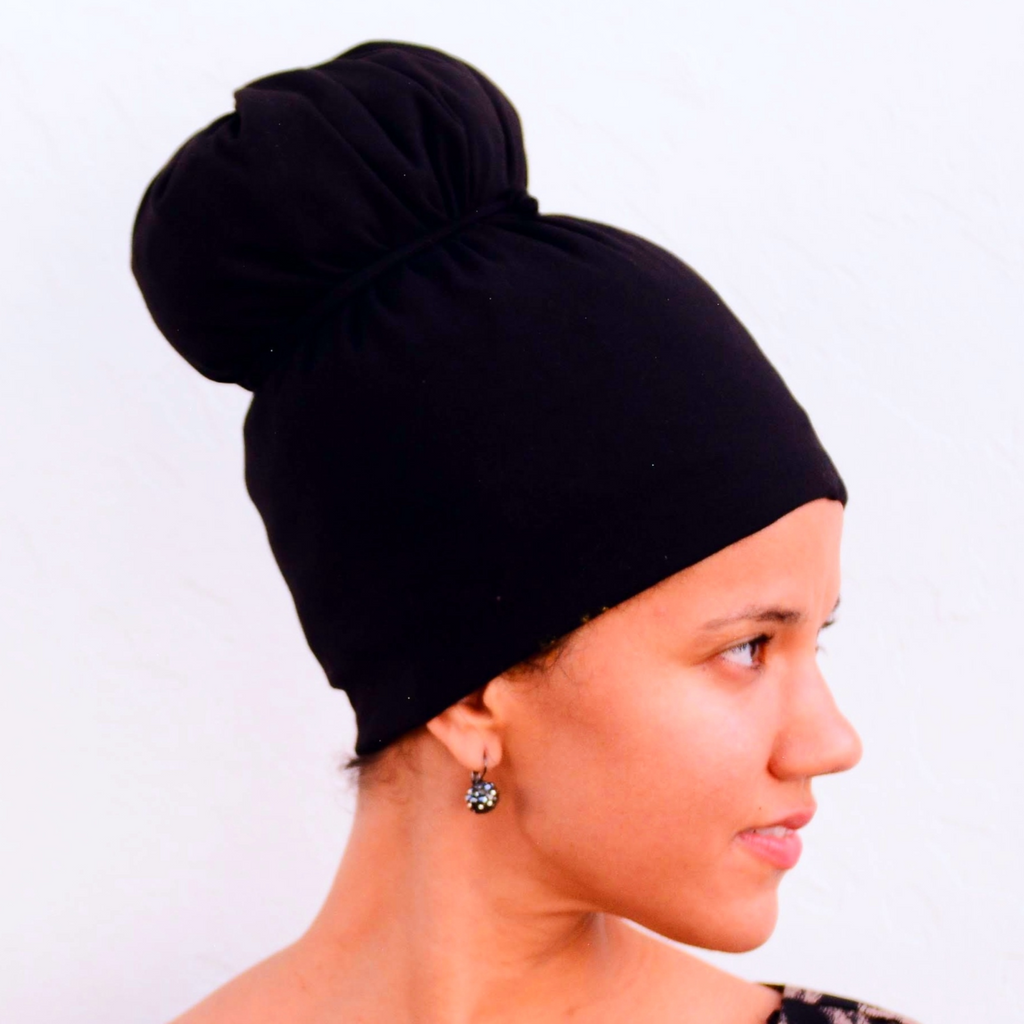 Black Bamboo Afrona in Crown Bun Style