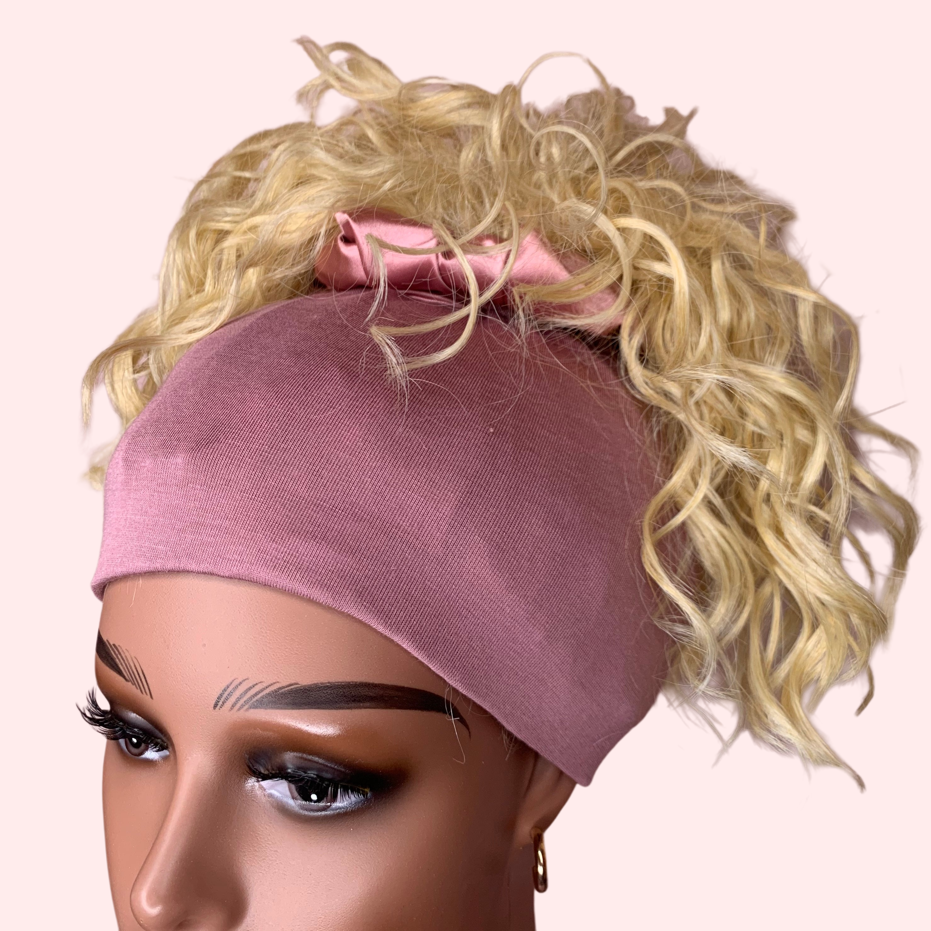 Mauve Mirabal Afrona in Crown- Satin lined hat - Curly Hair products - Hat for curly hair - replace your bonnets, head wraps and satin pillow with the Afrona.
