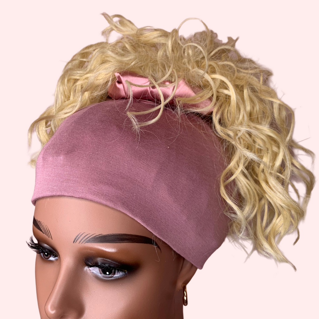Mauve Mirabal Afrona in Crown- Satin lined hat - Curly Hair products - Hat for curly hair - replace your bonnets, head wraps and satin pillow with the Afrona.